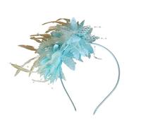 Tocado elegante for el cabello con flores de plumas for boda, sombrero for tocado for mujer, accesorios for diadema for fiesta de cóctel(Color:Light blue)