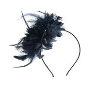 Tocado elegante for el cabello con flores de plumas for boda, sombrero for tocado for mujer, accesorios for diadema for fiesta de cóctel(Color:Black)