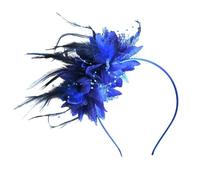Tocado elegante for el cabello con flores de plumas for boda, sombrero for tocado for mujer, accesorios for diadema for fiesta de cóctel(Color:Blue)