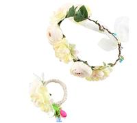 Tocado floral bohemio con flores para el pelo, de tela, tocados de princesa, accesorios para el cabello de boda, aro floral