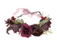 Tocado floral bohemio con flores para el pelo, diadema de tela de princesa, accesorios para el cabello de boda, diadema de flores para mujer