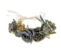 Tocado floral bohemio con flores para el pelo, diadema de tela de princesa, accesorios para el cabello de boda, diadema de flores para mujer