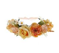 Tocado floral bohemio con flores para el pelo, diadema de tela de princesa, accesorios para el cabello de boda, diadema de flores para mujer