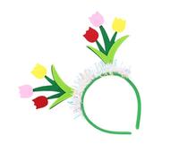 Tocado floral de tela elástica para disfraces de baile y diadema ligera teatral para mujer