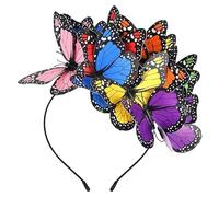 Tocado monarca para mujer, círculo para el pelo para recoger el té, diademas de mariposa, sombreros para encantadores de mariposas | Tocado para disfraces de Halloween para niñas, mujeres y adul