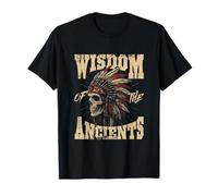 Tocado Nativo Cráneo Sabiduría Antigua Aspecto Vintage Camiseta