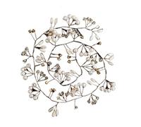 Tocado Novia 20pcs Women U-shaped Pin Metal Barrette Hair Clip Hairpins Simulated Pearl Bridal Tiara Accessories Wedding Hairstyle Tools(50cm Light Yellow Gold Color)