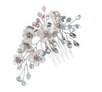 Tocado Novia White Soft Ceramic Flower Women's Hair Comb Pearl Rhinestone Daily Clip Wedding Party Bridal Jewelry Headdress(J7245S)