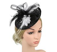 Tocado para fiesta de té, sombrero DerbyHat para fiesta, boda, mujer, tocado de malla, pastillero, sombrero de flores grandes