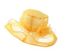 Tocado para mujer, sombrero de boda, sombrero de sol, sombrero de playa, sombrero de playa Hot Rod, amarillo, Talla única