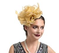 Tocado para mujer, tocado de flores, plumas, velo, pastillero, sombrero de boda, tocado de novia, retro, cóctel, té, accesorios para mujer, con clip para iglesia, banquete, baile, despedida de soltera