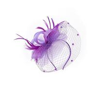 Tocado para mujer, tocado de novia, diadema de cóctel, diadema con velo, malla para la cabeza, clip de plumas, sombrero de flor, para fiesta, iglesia, boda, cóctel