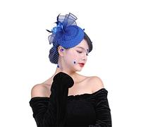 Tocado para mujeres y niñas, estilo pastillero con plumas y flores para bodas, cócteles, carreras, té, iglesia