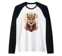 Tocado tribal de zorro, flechas bohemias, plumas, espíritu del bosque Camiseta Manga Raglan