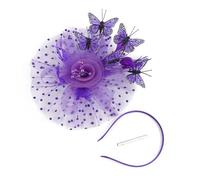 Tocado único para el pelo de novia con diadema, adorno de mariposa y perlas de imitación para decoración de boda