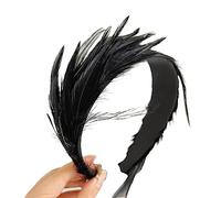Tocado vintage con plumas exquisitas para fiesta de té, boda, disfraz, diadema para el pelo para funeral/boda, diademas para mujer