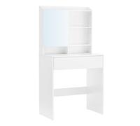 Tocador con Espejo Mesa de Maquillaje con Armario 70 x 40 x 136 cm Blanco