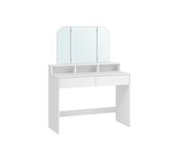 Tocador con Espejo Plegable con 2 Cajones y 3 Compartimentos
