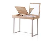 Tocador con espejo pretty roble salvaje - blanco 100 x 76 x 50 cm