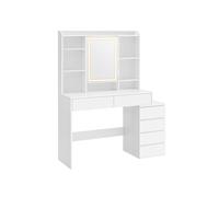 Tocador con Luces LED de Brillo Ajustable Mesa de Maquillaje con Espejo Blanco