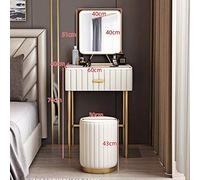 Tocador de alta gama de mármol nórdico de piel de oveja para dormitorio, moderno y minimalista, mini cajón, color gris (50 cm) (beige (60 cm)