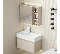 Tocador de Baño de Aluminio Panal Moderno Montado en Pared, Gabinete Mini Compacto y Estrecho para Espacios Reducidos
