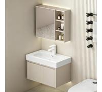 Tocador de Baño de Aluminio Panal Moderno Montado en Pared, Gabinete Mini Compacto y Estrecho para Espacios Reducidos