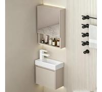 Tocador de Baño de Aluminio Panal Moderno Montado en Pared, Gabinete Mini Compacto y Estrecho para Espacios Reducidos