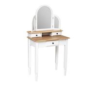 Tocador de dormitorio solen 3 espejos 3c blanco y roble 67 cm 129 cm