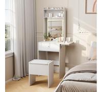 Garvee Tocador Elegante para Dormitorio - Mesa de Maquillaje Funcional - Organizador de cosméticos - Diseño Moderno y práctico - Color Blanco