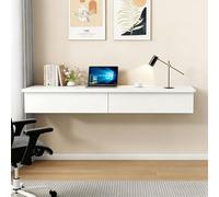 Tocador de Maquillaje Mesa Escritorio Ahorrar Espacio Escritorio de Computadora Doméstico Table rústico Simple para computadora portátil para Estudio,Dormitorio(White,140x40cm/55x16in)