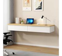 Tocador de Maquillaje Mesa Escritorio Ahorrar Espacio Escritorio de Computadora Doméstico Table rústico Simple para computadora portátil para Estudio,Dormitorio(Natural+White,120x40cm/47x16in)