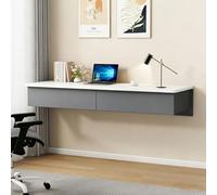 Tocador de Maquillaje Mesa Escritorio Ahorrar Espacio Escritorio de Computadora Doméstico Table rústico Simple para computadora portátil para Estudio,Dormitorio(White+Gray,140x40cm/55x16in)