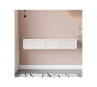Tocador flotante montado en la pared con 3 cajones, elegante mesita de noche para dormitorios y apartamentos, diseño blanco moderno para decoración elegante del hogar
