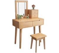 Tocador nórdico de madera maciza, moderno y simple, para dormitorio, mesa de maquillaje para el hogar, elegante y funcional
