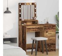 Tocador para el dormitorio mesa cosmética, tocador con estante de madera recuperada 50 x 41 x 135 cm de material de madera, mesa de maquillaje para mujeres, dormitorio, se puede montar rápidamente