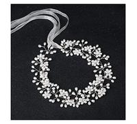 Tocados de novia con diamantes de imitación de cristal noble, cinta de satén, accesorios para el cabello de novia, coronas, diademas (estilo A 10)