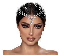 Tocados de novia para boda, diadema de diamantes de imitación, diadema para la frente, accesorios para el cabello para novia, diadema de diamantes de imitación plateada, diadema nupcial, tocados de no