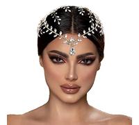 Tocados de novia para boda, diadema de diamantes de imitación, diadema para la frente, accesorios para el cabello para novia, diadema de diamantes de imitación dorada, diadema de novia, tocados de nov