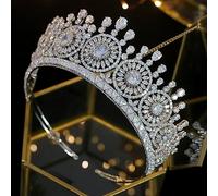Tocados for Mujer,Joyas for el Cabello Corona Tiaras for Mujer Clásico Nuevos Accesorios for el Cabello de Boda Tocado Elegante Tiara de Cristal de circonia Corona de Novia Joyería Corona de Lujo