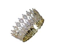 Tocados for Mujer,Joyas for el Cabello Corona Tiaras for Mujer Corona Redonda de Lujo for Novia Zirconia Tiara Grande Accesorio for el Cabello de Boda Coronas de Reina Diadema for Mujer Diadema Acceso