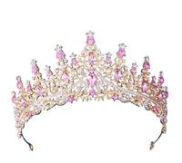 Tocados for Mujer,Joyas for el Cabello Corona Tiaras for Mujer Rosa Rosa Azul Púrpura Tiaras de Cristal Novia Boda Coronas de Diamantes de imitación for Mujer Accesorios for el Cabello de Fiesta Diade