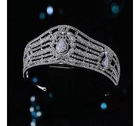 Tocados for Mujer,Joyas for el Cabello Corona Tiaras for Mujer Tocados de Novia de Boda Cristales Desfile Corona de graduación Accesorios for el Cabello Banda Tibetana de Plata Novias Corona Tiaras po