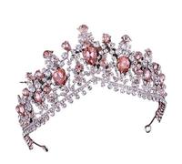 Tocados for Mujer,Joyería for el Cabello Corona Tiaras for Mujer Tiaras de Cristal Verde Europeo Vintage Negro Rhinestone Corona de Desfile Barroco Nupcial Boda Accesorios de joyería for el Cabello Re