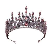 Tocados for mujer, joyería for el cabello Tiaras de corona for mujer Barroco Retro Bronce Violeta Cristal Tiaras nupciales Corona Rhinestone Concurso Diadema Velo Tiara Diademas Accesorios for el cabe