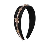 Tocados for Mujer,Joyería for el Cabello Tiaras de Corona for Mujer Diademas de Abeja for Mujer Diadema de Cristal con Diamantes de imitación Barrocos Banda Ancha for el Cabello con Perlas simuladas(B