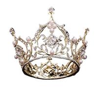 Tocados for mujer, joyería for el cabello Tiaras de corona for mujer Diamantes de imitación de círculo completo grande Tiara de princesa y corona Tocado de novia Accesorios de joyería for el cabello d