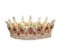 Tocados for mujer, joyería for el cabello, tiaras de corona for mujer, tiara de corona de cristal, accesorios for el cabello nupcial, corona redonda de cristal con diamantes de imitación, joyería for