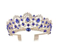 Tocados para mujeres, joyería de cabello tiaras de corona para mujeres color de oro rosa champán vintage barroque reina joyas para cabello tiaras coronas coronas diadro diadema de diablo nupcial