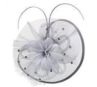 Tocados Sombreros Accesorios Mujer Formal Boda Iglesia Novia Cóctel Fiesta de Té(Grey)